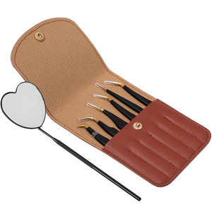 Ensemble de pinces à cils professionnelles en acier inoxydable de qualité supérieure, anti-magnétiques, à pointes lisses et droites - Product Image 6