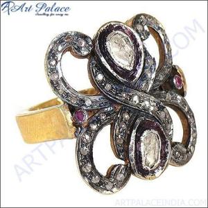 925 Sterling Diamond <b>Ring</b> Victorian Jewellery Victorian <b>Rings</b> Fancy <b>Rings</b> - Product Image 1