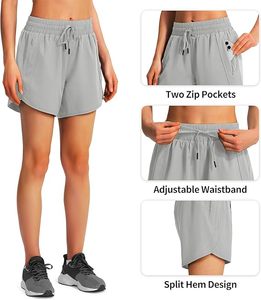 Shorts de sport d'été pour femmes en gros, séchage rapide, légers, taille haute, UPF 50+, pour la course, la gym et l'entraînement - Product Image 6