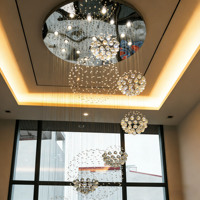 Lustre moderne en cristal pour hôtel et villa, double spirale