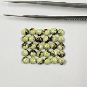 พลอยเลมอน Chrysoprase ธรรมชาติ6มม. อัญมณีกึ่งมีค่าทรงแบนหลังเบี้ยทรงหลวมสำหรับเครื่องประดับในราคาไม่แพงร้านค้าออนไลน์ - Product Image 3