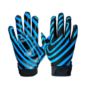 American Football Receiver <b>Gloves</b> Sticky <b>Grip</b> Silicone Palm Padded Adjustable Wrist Strap Sports Equipment Football <b>Gloves</b> Men - Product Image 2