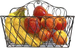 Panier de rangement en métal résistant à la rouille avec poignées en bois, organiseur élégant pour la maison - Product Image 4