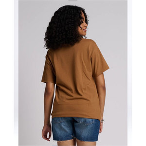 พันธมิตรด้านการผลิตเสื้อผ้าที่ยั่งยืนสำหรับแบรนด์ที่ใส่ใจสิ่งแวดล้อม เสื้อยืดผ้าฝ้ายสีน้ำตาลแบบยูนิเซ็กซ์สั่งทำพิเศษ - Product Image 3