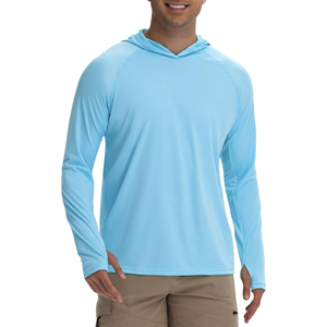Men <b>Lightweight</b> UPF50+ UV Protection Embroidered Breathable Long Sleeve <b>Hoodie</b> for Outdoor Fishing Hiking Sports - Product Image 4