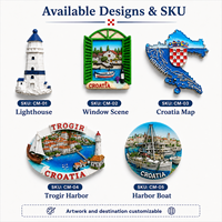 Benutzer definierte 3D Stereo Tourist Souvenir Magnet Kühlschrank Magnet Kroatien Karte Landschaft gemalt dekorative Magnet für Home Deco