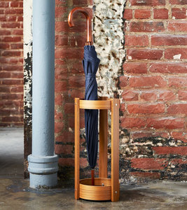 Porte-parapluies en bois d'acacia, support à parapluies en bois avec logo personnalisé, seau à parapluies pour hall d'hôtel, meilleur prix - Product Image 5