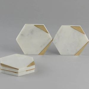 ชุดจานรองแก้วทรงแปดเหลี่ยม I ชุดจานรองแก้วสำหรับโต๊ะทำงาน I ชุดจานรองแก้วหินอ่อน I ชุดจานรองแก้วขายส่งสำหรับส่งออก I แผ่นรองแก้วไวน์ I แผ่นรองแก้วกาแฟ - Product Image 3