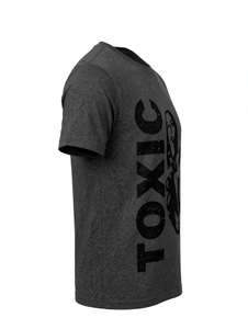 Custom Dark Charcoal Grey <b>Graphic</b> T Shirt <b>Vintage</b> Distressed Toxic Print <b>Tee</b> Heavyweight Cotton Unisex Oversized Streetwear - Product Image 3