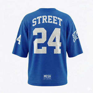Camiseta Deportiva Personalizada para Hombre, Estilo Oversize, de Malla, para Entrenamiento, Color Azul Rey, Estilo Y2K - Product Image 2