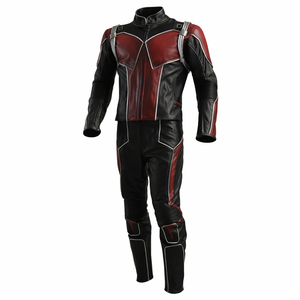Traje de Superhéroe Personalizado Rojo y Negro de Cuero Genuino para Adultos Unisex (Chaqueta Inspirada en Ant-Man, Envío Gratis) - Product Image 1