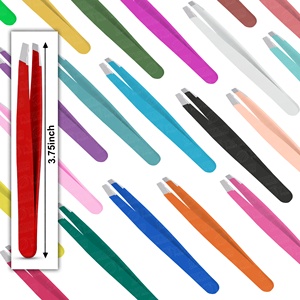 Pinzas para depilar cejas artesanales, coloridas y de la mejor calidad, diseñadas para un aseo preciso de las cejas y uso cosmético. - Product Image 2