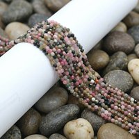 Perles en vrac micro-facettées multicolores en pierres précieuses naturelles de 2 mm de la meilleure qualité pour la fabrication de colliers, bracelets et boucles d'oreilles DIY