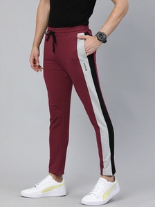 Pantalones Deportivos de Felpa de Algodón Color Granate para Hombre, con Franja Lateral, Cintura Elástica con Cordón, Tejido Transpirable, Ropa Casual de Invierno - Product Image 5