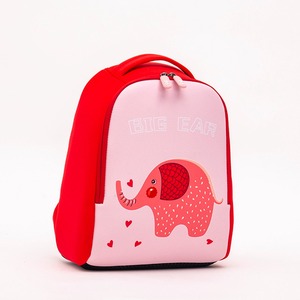 Cartoon cute children’s <b>backpack</b> neoprene kids bag soft air permeable elephant printing - Product Image 2