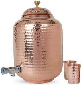 High Grade <b>Copper</b> Water Dispenser Water Storage Container with Tap Designed for Kitchen Dining <b>Table</b> and Office Setup - Product Image 3
