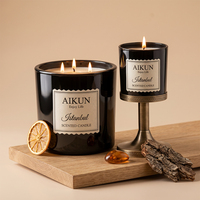 Bougie parfumée AIKUN Après-Entraînement, Eucalyptus & Menthe, en cire de soja, pour le bien-être à domicile et la relaxation post-Yoga