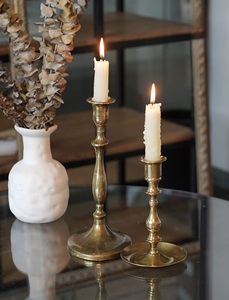 Support de bougie vintage en laiton conique fait main, embossé, résistant à la chaleur, grand modèle pour la décoration de la maison, Noël, mariage, fête - Product Image 1