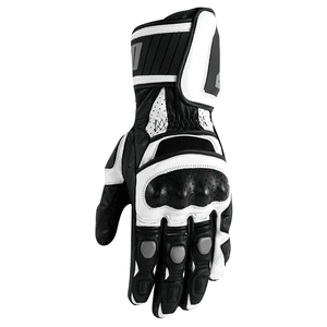 Gants de moto en cuir noir et blanc pour hommes, protection complète des doigts, équipement de conduite, motocross, course - Product Image 2
