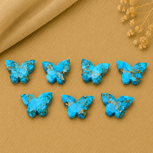 Perles de pierres précieuses facettées en cuivre turquoise en forme de papillon 14x10mm pour la fabrication de bijoux, vente en gros, perles en vrac, fournitures d'artisanat - Product Image 5