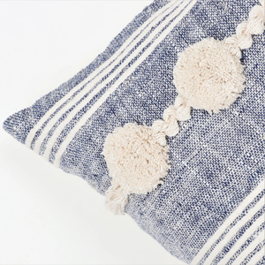 Hand Tufted Texture Boho Blue and Ivory <b>Cushion</b> Cover Handmade Decorative Pillow Case for Sofa Bedroom Living Room Home Decor - Product Image 5