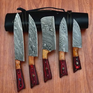 Couteau de chasse à lame fixe en acier Damas, lames à pointe tombante, qualité industrielle, couteaux de chef professionnels OEM, garantie 1 an - Product Image 1