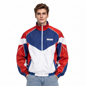 Letter Embroidered Logo Men's Windbrekaer Jacket Stand Collar Nylon Zipper Sportwear Top Street Style Men Waterproof Jackets - Product Image 1