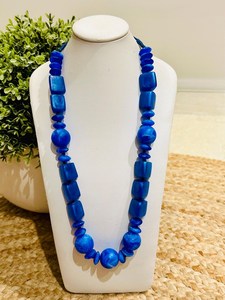 Collier ras du cou traditionnel en résine bleu ciel avec grosses perles, fait main, bijoux fantaisie pour femme, artisanat moghol, CWG-43, moulage, mariage - Product Image 4