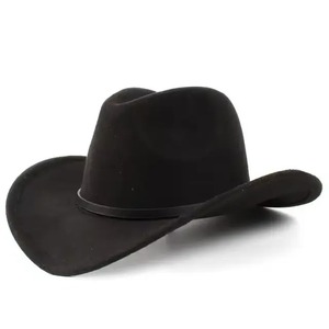 Chapeau de cowboy en feutre de laine avec bande en cuir brodée, couronne conique réglable, idéal pour l'hiver, les voyages, les activités de plein air, écologique, léger et élégant - Product Image 3