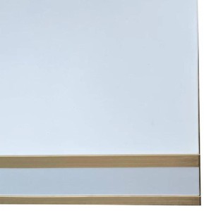 Hotte murale moderne blanche avec accents dorés, cheminée de cuisine décorative à évacuation pour usage domestique - Product Image 6