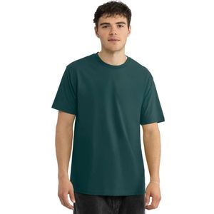 T-shirt décontracté vert foncé pour homme, col rond, manches courtes, en coton doux, coupe oversize, léger et respirant, idéal pour l'été et le streetwear - Product Image 1