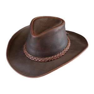 Sombrero Outback de Cuero Negro Mate, Resistente al Agua, de Ala Ancha, con Banda de Cuero Trenzado - Product Image 4