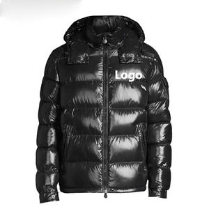 High Quality Padded Warm Coats Detachable Hood <b>Winter</b> Men Stand <b>Waterproof</b> Reversible Puffer <b>Jacket</b> Customize Logo Design - Product Image 1