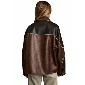 Ladies Real Leather Western <b>Jacket</b> Women Classic Cowboy Style Slim Fit <b>Zip</b>-<b>Up</b> Customized Logo Factory Price Wholesale OEM - Product Image 2