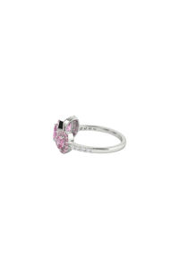 Anillo de Zafiro Rosa y Diamantes en Plata de Ley 92.5 KLSR-11894 - Product Image 6