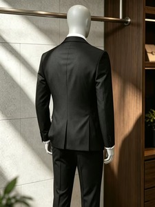 Traje de Negocios de Lujo para Hombre, Color Rojo Vino Borgoña, 100% Algodón Velour, 2 Piezas, Corte Entallado, Formal, para Boda, Novio, Graduación, Blazer - Product Image 6