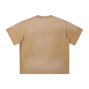 Camiseta Oversize Personalizada con Hombros Caídos, Lavado Vintage, Estilo Streetwear Hip Hop, Efecto Reverse, Lisa - Product Image 4