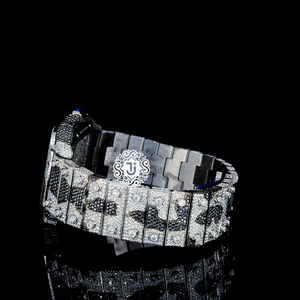 Luxury Diamond <b>Watch</b> Ross Gold Plated Rodiam Round Case 42mm Analog Quartz Deployment <b>Clasp</b> Sapphire Crystal Men's Style - Product Image 6