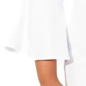 Vestido blanco con mangas acampanadas para mujer, vestido blanco elegante con mangas acampanadas, vestido de moda para mujer, ropa formal de noche, vestido de fiesta - Product Image 5
