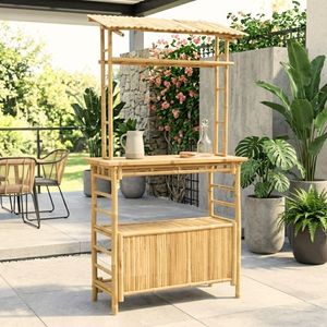 Barra de Bambú Hecha a Mano para Exteriores con Techo – Barra Tropical Natural para Jardines, Patios, Resorts y Espacios de Entretenimiento al Aire Libre - Product Image 1