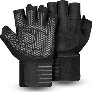 Breathable Gym Fitness Gloves Non <b>Slip</b> Weight Lifting Gloves Adjustable Wrist Strap Gloves <b>Half</b> Finger Training Gloves - Product Image 6