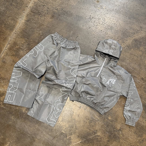 Custom Streetwear 3m Reflective Windbreaker Set <b>Zip</b> <b>up</b> Pullover <b>Jackets</b> and Nylon Track Pants Set Jogging Windbreaker Tracksuit - Product Image 5