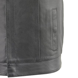 Top Style High Quality Vintage Men's <b>Motorcycle</b> Vest with Button Detail Custom Made Cowhide Leather for Winter <b>Cheap</b> Men - Product Image 5