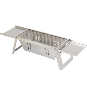 Xách Tay Bạc Trọng Lượng Nhẹ Thép Không Gỉ Than Nướng Ngoài Trời Dày Nướng Thịt Nướng Giá Nhỏ Một Thứ Hai Gấp Cắm Trại - Product Image 1