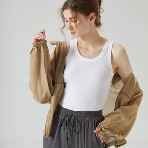 Camiseta sin mangas de algodón acanalado para mujer, novedad de verano 2026 – Camisola básica casual sin mangas de ajuste ceñido para venta al por mayor - Product Image 1