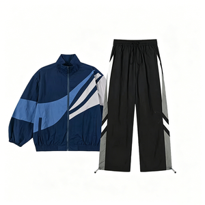Ensemble de survêtement coupe-vent personnalisé pour homme – Veste de sport zippée en nylon - Product Image 3