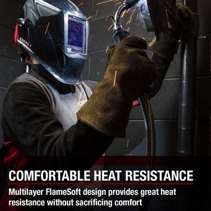 Nouvelles gants de soudage en cuir de vachette renforcé, résistants à la chaleur et aux étincelles, pour la lutte contre les incendies et le barbecue - Product Image 5