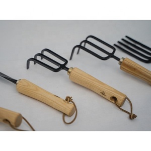 Garden Fork Professional Quality Garden <b>Tools</b> Handy Wood Handle Fork Hoe Handmade by Japanese Skilled Craftsmen Handle - Product Image 3
