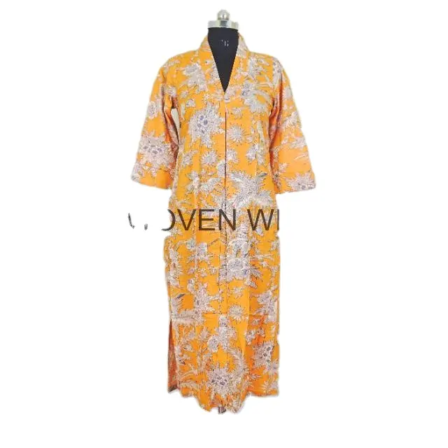 Indian Tunic Bohemian Cotton Printed Wholesale Wrap Dress Summer Designer Beach Wear Women Apparel Gift For Women Clothing