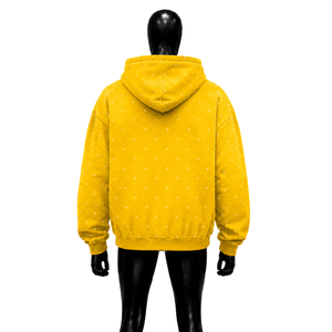 Sudadera con Capucha Gráfica de Diamantes de Imitación Amarillos, Oversize, Estilo Urbano, con Estampado de Abeja, de Algodón Lavado, Unisex, Casual, Moda de Invierno - Product Image 2